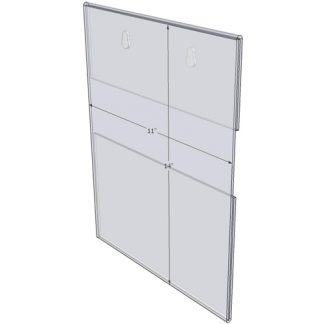 WM1114CKH - 11" X 14" (Portrait - C-Style with Keyholes) - Wall Mount Acrylic Sign Holder - Standard - 1/8 Inch Thickness