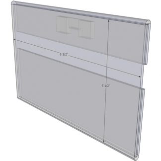 WM8555CST - 8.5" X 5.5" (Landscape - C-Style with Saw Tooth) - Wall Mount Acrylic Sign Holder - Standard - 1/8 Inch Thickness