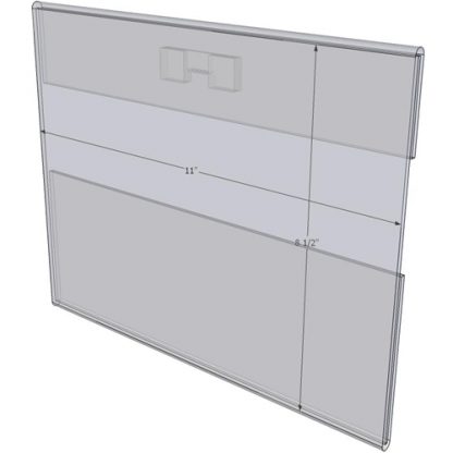 WM1185CST - 11" X 8.5" (Landscape - C-Style with Saw Tooth) - Wall Mount Acrylic Sign Holder - Standard - 1/8 Inch Thickness