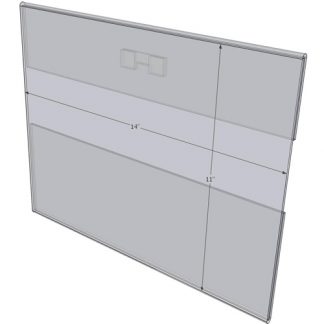 WM1411CST - 14" X 11" (Landscape - C-Style with Saw Tooth) - Wall Mount Acrylic Sign Holder - Standard - 1/8 Inch Thickness