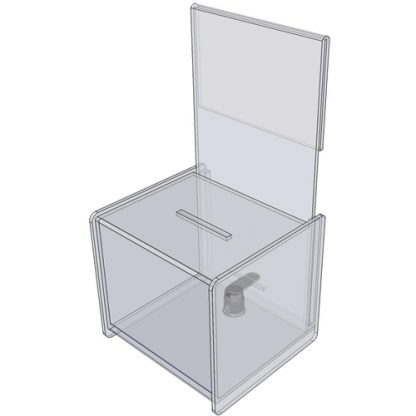 DB55SE - 5.5" X 5" X 5" - Clear with Businesss Card Holder