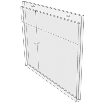 11 x 8.5 wall mount sign holder (Landscape - with Screw Holes) - Wall Mount Acrylic Sign Holder - Economy - .08 Inch Thickness