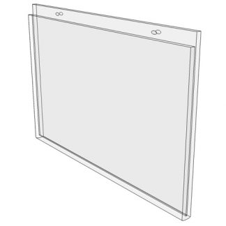 12 x 9 wall mount sign holder (Landscape - with Screw Holes) - Wall Mount Acrylic Sign Holder - Economy - .08 Inch Thickness