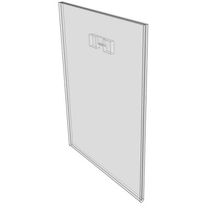WM4060FST 6 x 4 (Portrait - Flush with Saw Tooth) - Wall Mount Acrylic Sign Holder - Economy - .08 Inch Thickness
