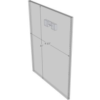 WM8511FST - 8.5" X 11" (Portrait - Flush with Saw Tooth) - Wall Mount Acrylic Sign Holder - Standard - 1/8 Inch Thickness