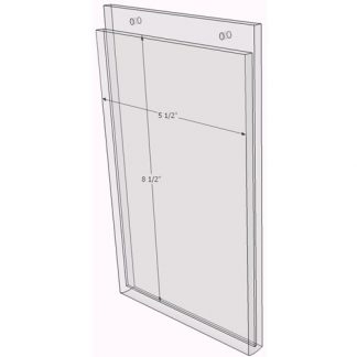 8 x 10 wall sign holder (Portrait - Flush Sign Holder Only) - Wall Mount Acrylic Sign Holder - Economy - .08 Inch Thickness