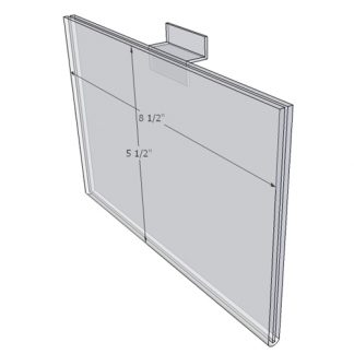 WM8555FSW - 8.5" X 5.5" (Landscape - Flush with Slat Wall) - Wall Mount Acrylic Sign Holder - Standard - 1/8 Inch Thickness