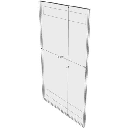 WM8514FT - 8.5" X 14" (Portrait - Flush with Tape) - Wall Mount Acrylic Sign Holder - Standard - 1/8 Inch Thickness