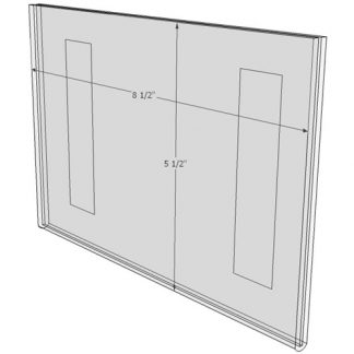 WM8555FT - 8.5" X 5.5" (Landscape - Flush with Tape) - Wall Mount Acrylic Sign Holder - Standard - 1/8 Inch Thickness