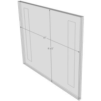 WM1185FV - 11" X 8.5" (Landscape - Flush with Velcro) - Wall Mount Acrylic Sign Holder - Standard - 1/8 Inch Thickness