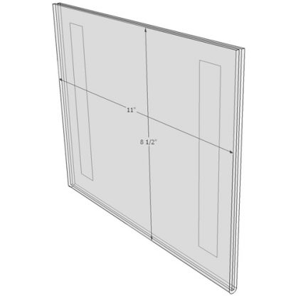 WM1185FV - 11" X 8.5" (Landscape - Flush with Velcro) - Wall Mount Acrylic Sign Holder - Standard - 1/8 Inch Thickness