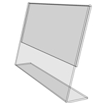 TB3525 - 3.5" X 2.5" slant back (Landscape) - Tilt Back Acrylic Sign Holder - Standard - 1/8 Inch Thickness