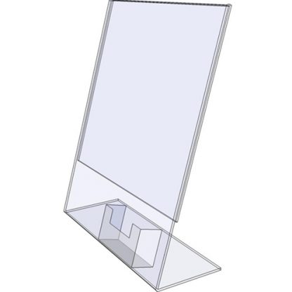 TB5070 - 5" X 7" slant back (Portrait) - Tilt Back Acrylic Sign Holder - Standard - 1/8 Inch Thickness