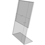 TB5585 - 5.5" X 8.5" tilt back (Portrait) - Tilt Back Acrylic Sign Holder - Economy - .08 Inch Thickness