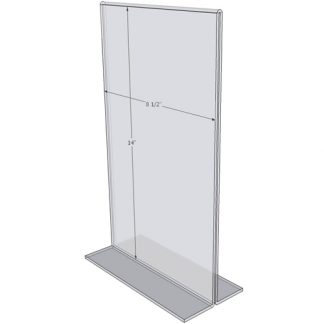 OB8514 - 8.5" X 14" countertop sign holder (Portrait) - 1/8 Inch Thickness