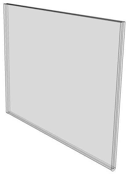 WM6040F - 6" x 4" (Landscape - Flush Sign Holder Only) - Wall Mount Acrylic Sign Holder - Standard - 1/8 Inch Thickness-0