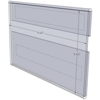 WM8555CV - 8.5" X 5.5" (Landscape - C-Style with Velcro) - Wall Mount Acrylic Sign Holder - Standard - 1/8 Inch Thickness