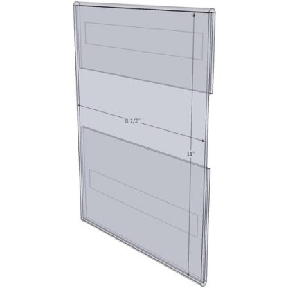 WM8511CV - 8.5" X 11" (Portrait - C-Style with Velcro) - Wall Mount Acrylic Sign Holder - Standard - 1/8 Inch Thickness