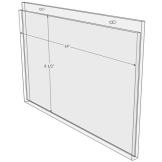 14 x 8.5 wall mount sign holder(Landscape - with Screw Holes) - Wall Mount Acrylic Sign Holder - Standard - 1/8 Inch Thickness