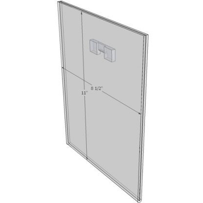 WM8511FST - 8.5" X 11" (Portrait - Flush with Saw Tooth) - Wall Mount Acrylic Sign Holder - Economy - .08 Inch Thickness