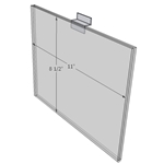 WM1185FSW - 11" X 8.5" sign holder (Landscape - Flush with Slat Wall) - Wall Mount Acrylic Sign Holder - Economy - .08 Inch Thickness