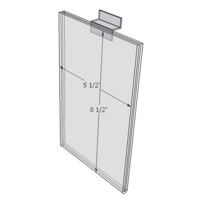 WM5585FSW - 5.5" X 8.5" sign holder (Portrait - Flush with Slat Wall) - Wall Mount Acrylic Sign Holder - Economy - .08 Inch Thickness