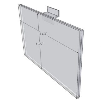 WM8555FSW - 8.5" X 5.5" (Landscape - Flush with Slat Wall) - Wall Mount Acrylic Sign Holder - Economy - .08 Inch Thickness