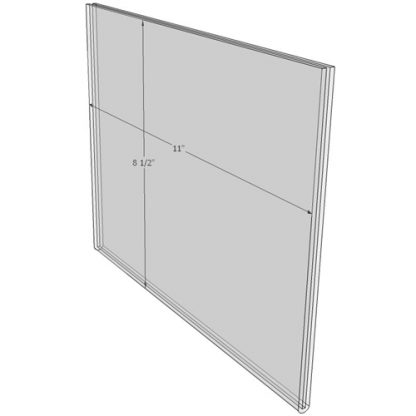 11 x 8.5 wall sign holder (Landscape - Flush Sign Holder Only) - Wall Mount Acrylic Sign Holder - Standard - 1/8 Inch Thickness