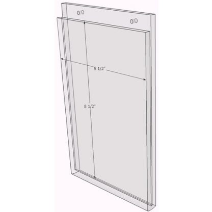 8 x 10 wall sign holder (Portrait - Flush Sign Holder Only) - Wall Mount Acrylic Sign Holder - Standard - 1/8 Inch Thickness