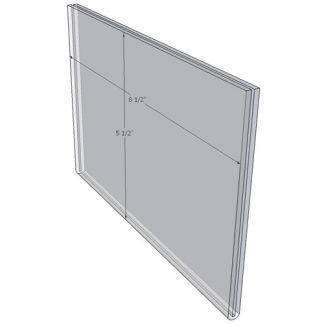 8.5 x 5.5 wall sign holder (Landscape - Flush Sign Holder Only) - Wall Mount Acrylic Sign Holder - Standard - 1/8 Inch Thickness
