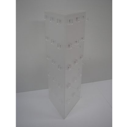 3 Sided Triangle 45 Peg Frosted Display - With Base