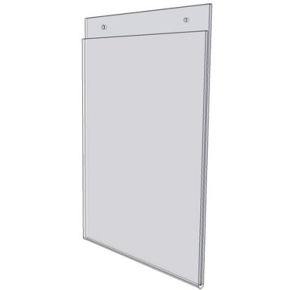 5 x 7 wall mount sign holder (Portrait - with Screw Holes) - Wall Mount Acrylic Sign Holder - Standard - 1/8 Inch with Brochure Pocket