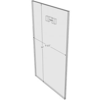 WM8514FST - 8.5" X 14" (Portrait - Flush with Saw Tooth) - Wall Mount Acrylic Sign Holder - Standard - 1/8 Inch with Horizontal Business Card Holder