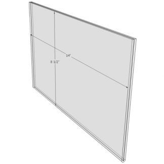 14 x 8.5 wall sign holder (Landscape - Flush Sign Holder Only) - Wall Mount Acrylic Sign Holder - Standard - 1/8 Inch with Horizontal Business Card Holder