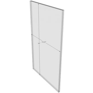 8.5 x 14 wall sign holder (Portrait - Flush Sign Holder Only) - Wall Mount Acrylic Sign Holder - Standard - 1/8 Inch with Horizontal Business Card Holder