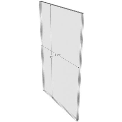 8.5 x 14 wall sign holder (Portrait - Flush Sign Holder Only) - Wall Mount Acrylic Sign Holder - Standard - 1/8 Inch with Horizontal Business Card Holder