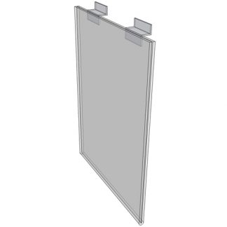 WM1117FSW - 11" X 17" sign holder (Portrait - Flush with Slat Wall) - Wall Mount Acrylic Sign Holder - Standard - 1/8 Inch with Horizontal Business Card Holder