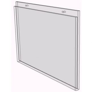 WM1485FSW - 14" X 8.5" sign holder (Landscape - Flush with Slat Wall) - Wall Mount Acrylic Sign Holder - Standard - 1/8 Inch with Vertical Business Card Holder