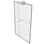 WM8514FSW - 8.5" X 14" sign holder (Portrait - Flush with Slat Wall) - Wall Mount Acrylic Sign Holder - Standard - 1/8 Inch with Horizontal Business Card Holder