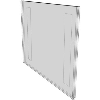 WM1080FT - 10" X 8" (Landscape - Flush with Tape) - Wall Mount Acrylic Sign Holder - Standard - 1/8 Inch with Vertical Business Card Holder