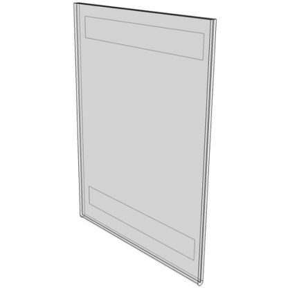 WM8010FT - 8" X 10" (Portrait - Flush with Tape) - Wall Mount Acrylic Sign Holder - Standard - 1/8 Inch with Vertical Business Card Holder