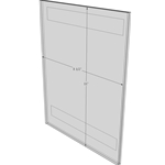 WM8511FT - 8.5" X 11" (Portrait - Flush with Tape) - Wall Mount Acrylic Sign Holder - Standard - 1/8 Inch with Vertical Business Card Holder