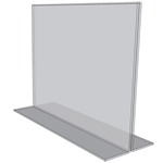 OB7050 - 7" X 5" countertop sign holder (Landscape) - Standard - 1/8 Inch with Vertical Business Card Holder