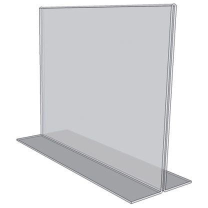 OB1080 - 10" X 8" countertop sign holder (Landscape) - Standard - 1/8 Inch with Vertical Business Card Holder