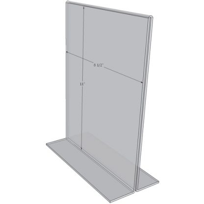 OB8511 - 8.5" X 11" countertop sign holder (Portrait) - Standard - 1/8 Inch with Brochure Pocket