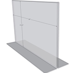 OB1485 - 14" X 8.5" countertop sign holder (Landscape) - Standard - 1/8 Inch with Brochure Pocket