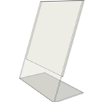 TB1113 - 11" X 13" tilt back (Portriat) - Tilt Back Acrylic Sign Holder - Standard - 1/8 Inch with Vertical Business Card Holder