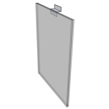 WM8010FSW - 8" X 10" sign holder (Portrait - Flush with Slat Wall) - Wall Mount Acrylic Sign Holder - Standard - 1/8 Inch with Vertical Business Card Holder