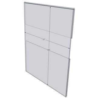 WM1114C - 11" X 14" wall mounted (Portrait - C-Style Sign Holder Only) - Wall Mount Acrylic Sign Holder - Standard - 1/8 Inch Thickness