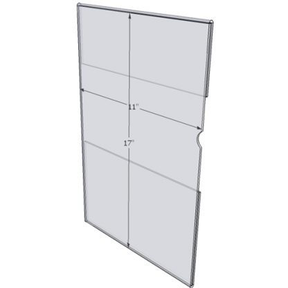 WM1117C - 11" X 17" wall mounted (Portrait - C-Style Sign Holder Only) - Wall Mount Acrylic Sign Holder - Standard - 1/8 Inch Thickness